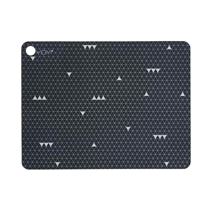 Pack of 2 Placemat Grey Line in Dark Grey