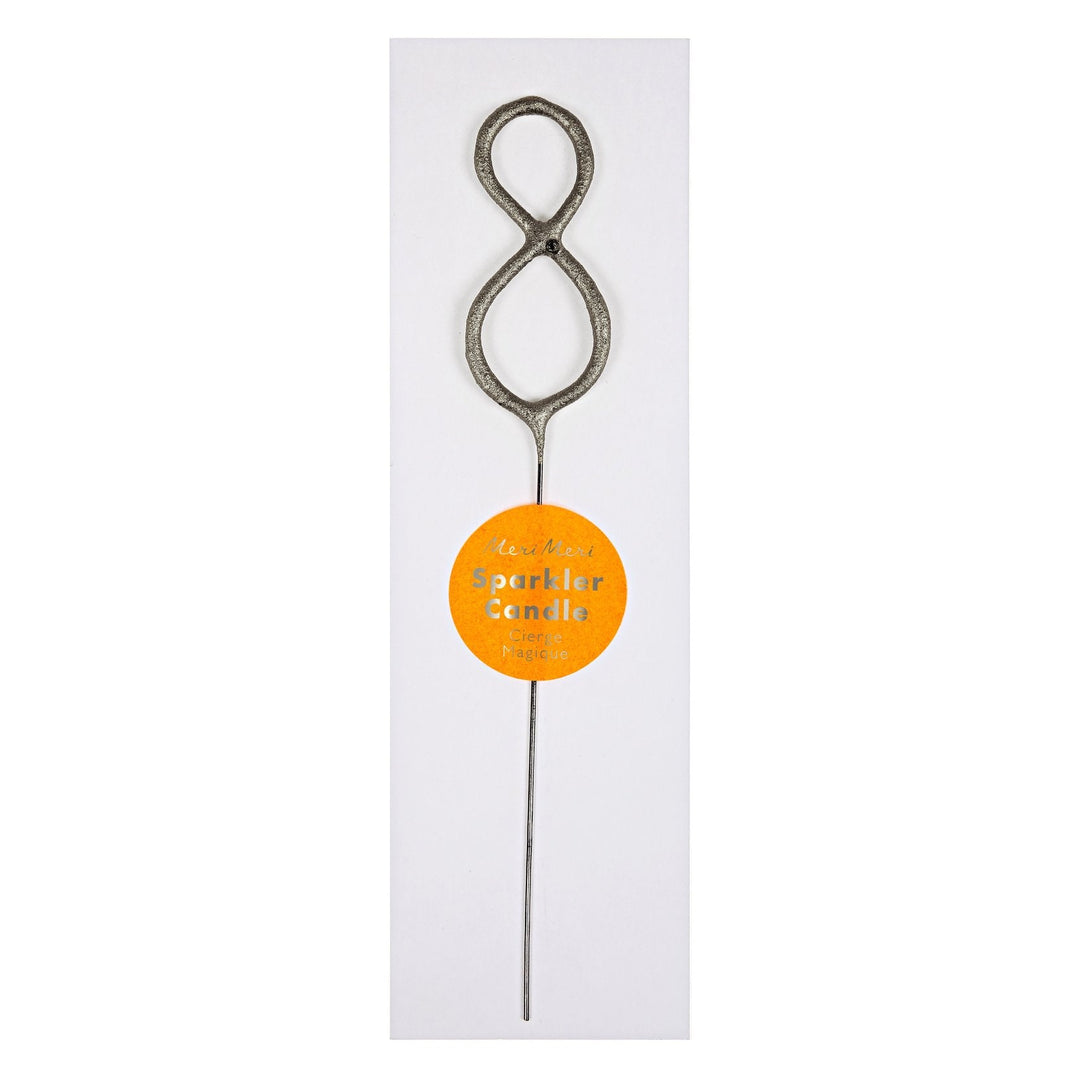 Silver Sparkler Numbers 0 to 9 Candles