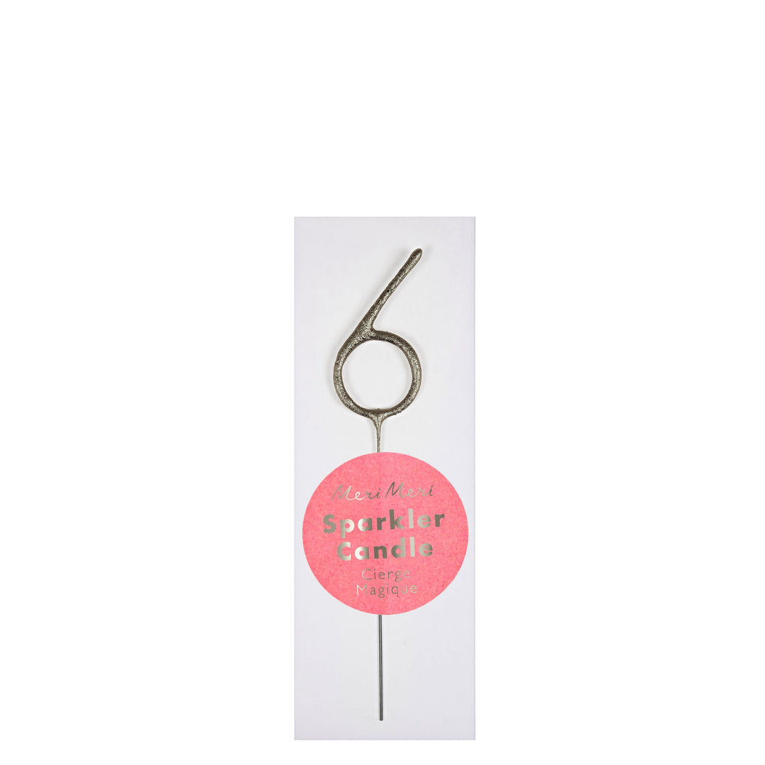 Mini Silver Sparkler Numbers