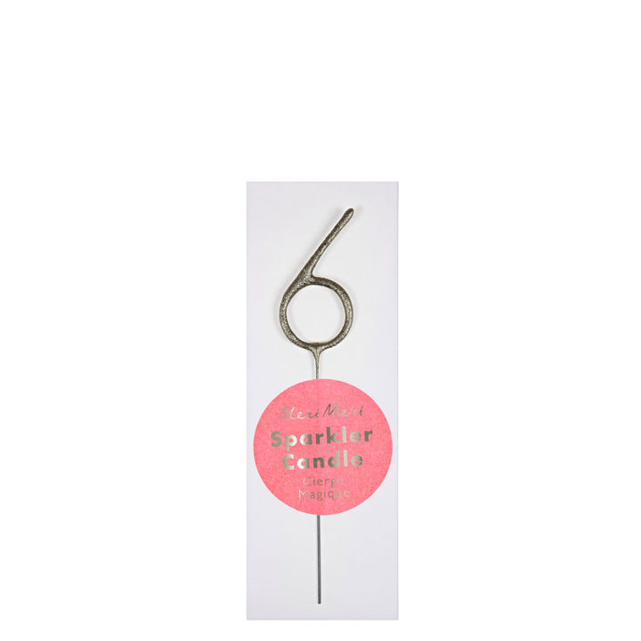 Mini Silver Sparkler Numbers