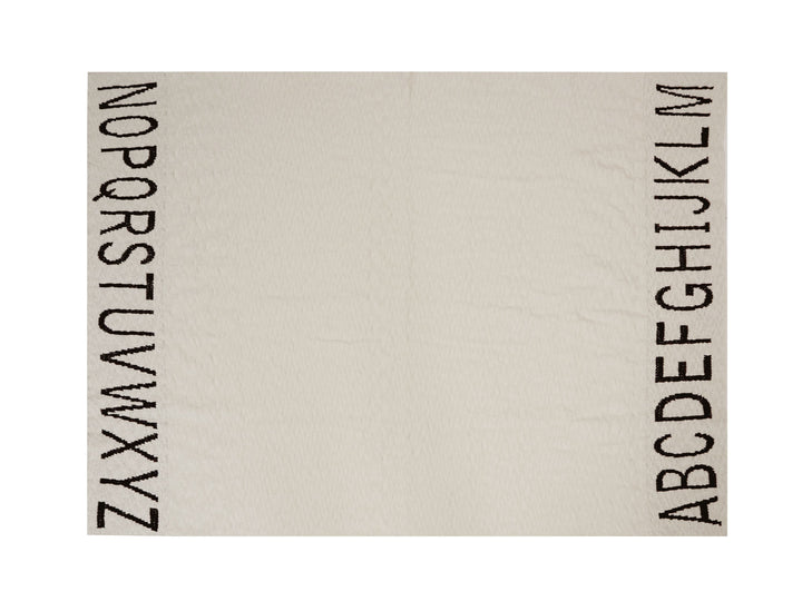 Knitted ABC Baby Blanket in Natural & Black design by Lorena Canals