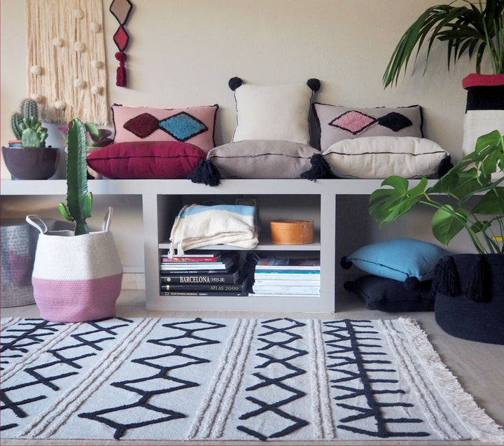 Zoco Basket in Ash Rose & Natural design by Lorena Canals
