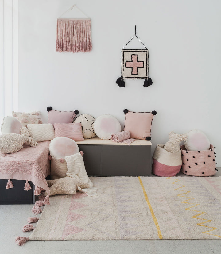 Zoco Basket in Ash Rose & Natural design by Lorena Canals