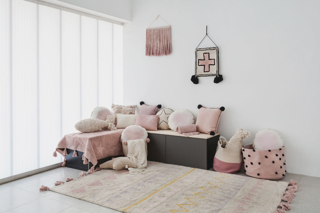 Zoco Basket in Ash Rose & Natural design by Lorena Canals