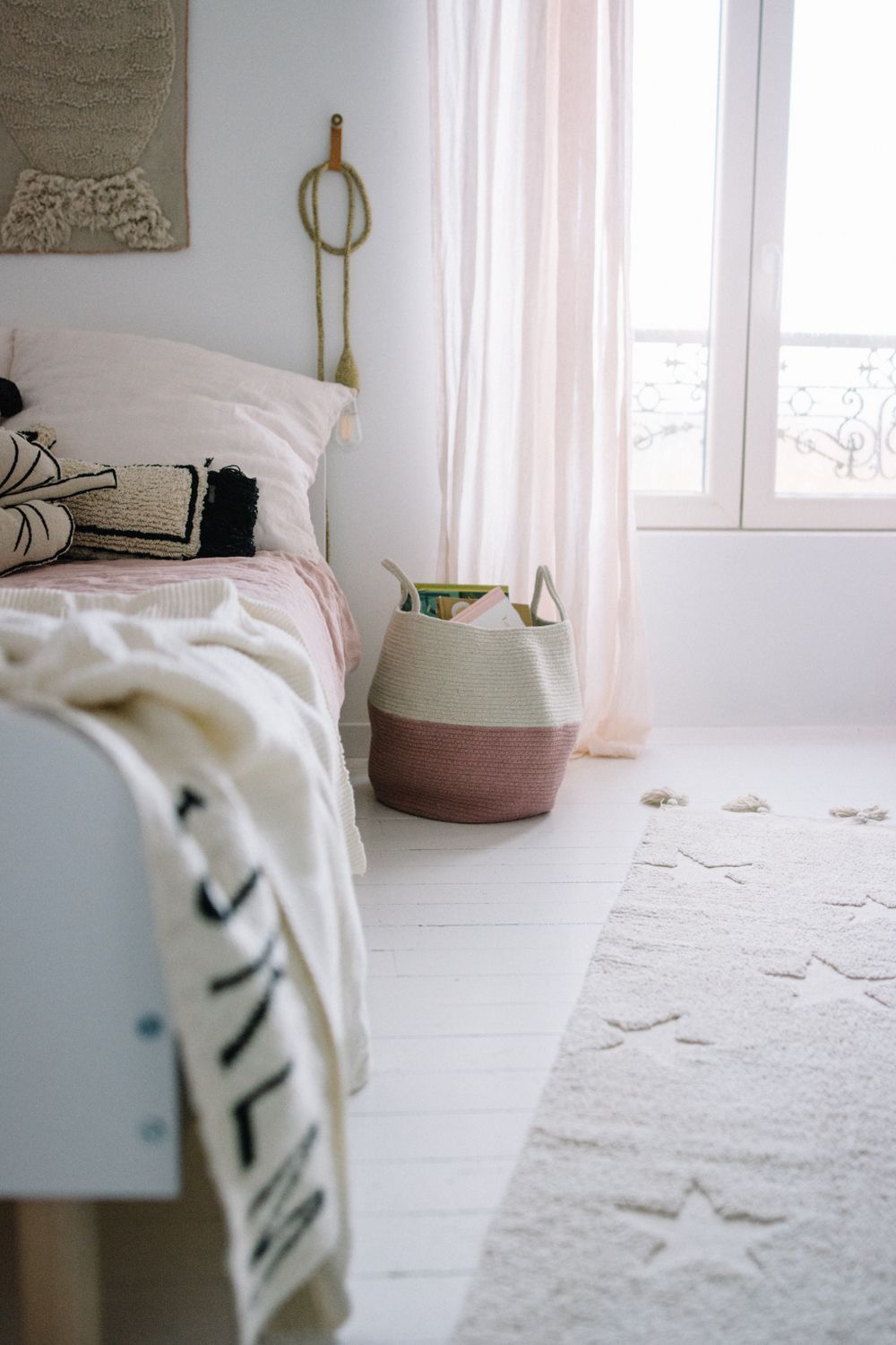 Zoco Basket in Ash Rose & Natural design by Lorena Canals