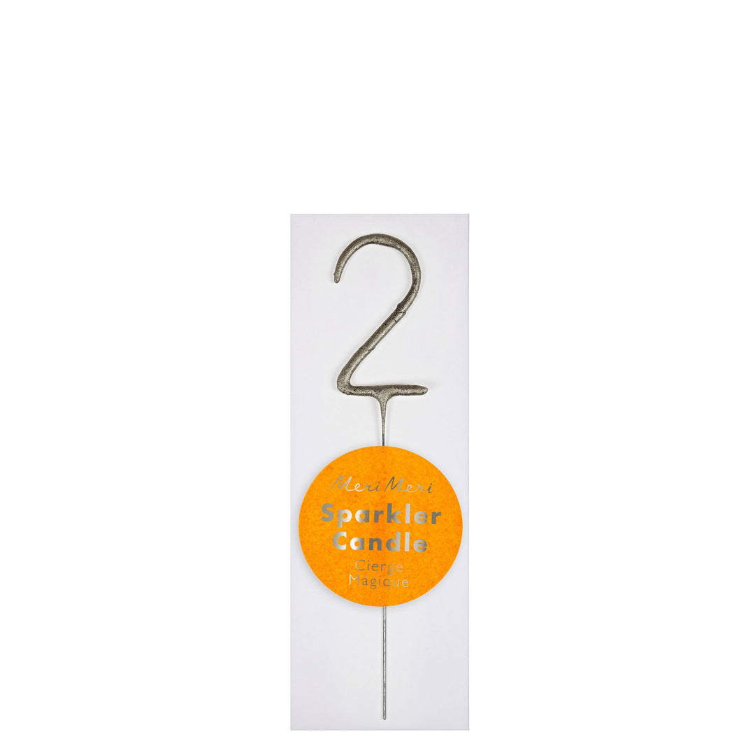Mini Silver Sparkler Numbers