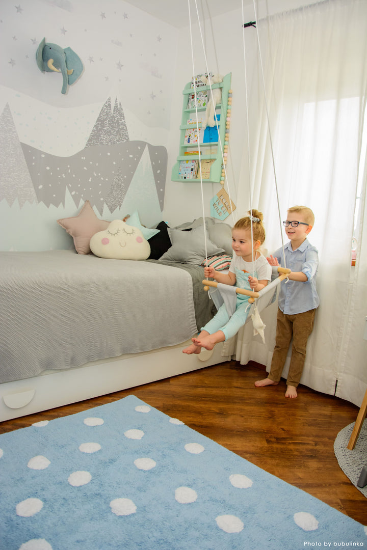 Polka Dots Rug in Blue & White design by Lorena Canals