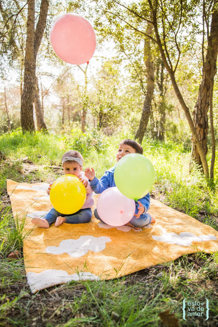 Clouds Rug in Mustard design by Lorena Canals