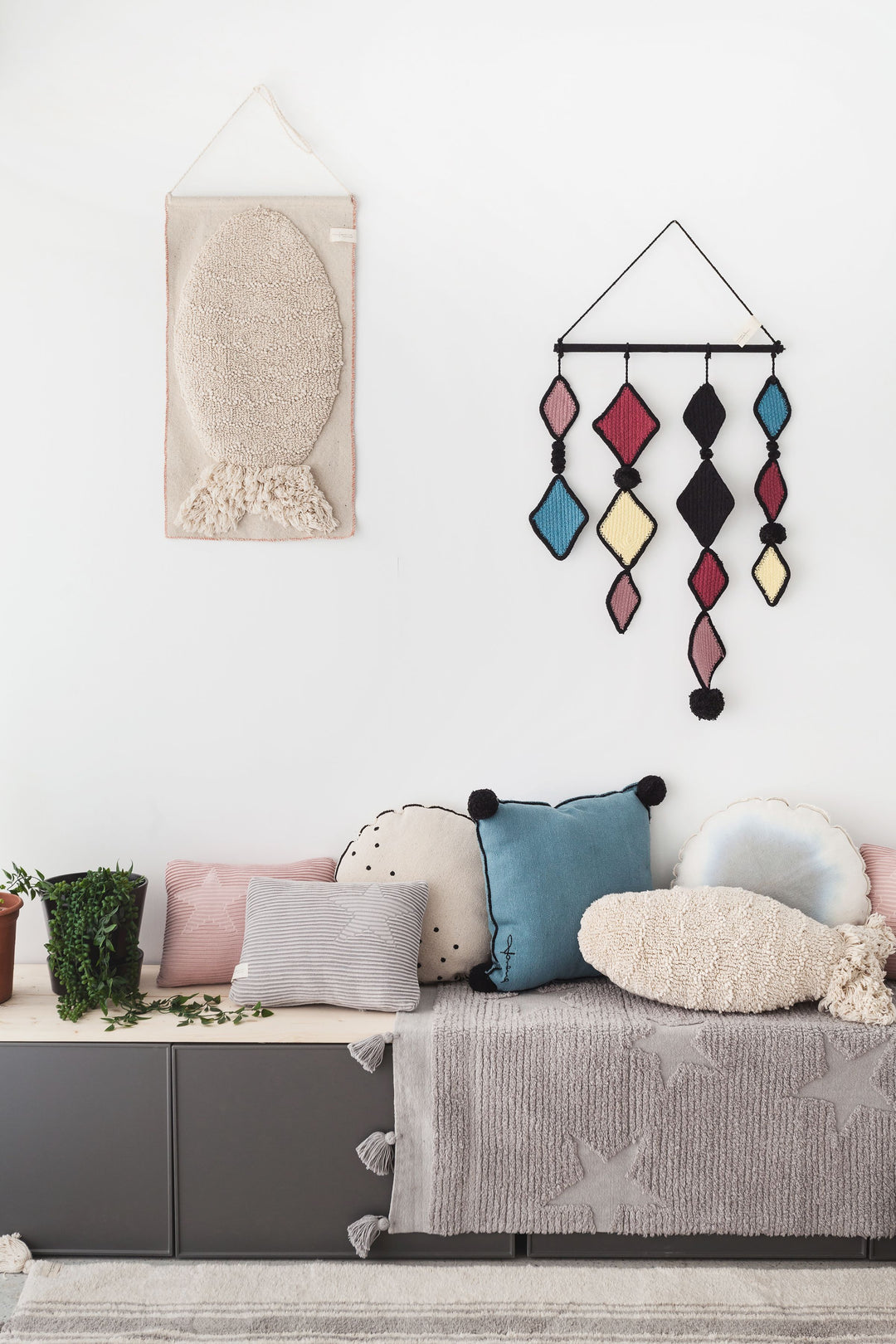 Hippy Stars Rug in Grey design by Lorena Canals