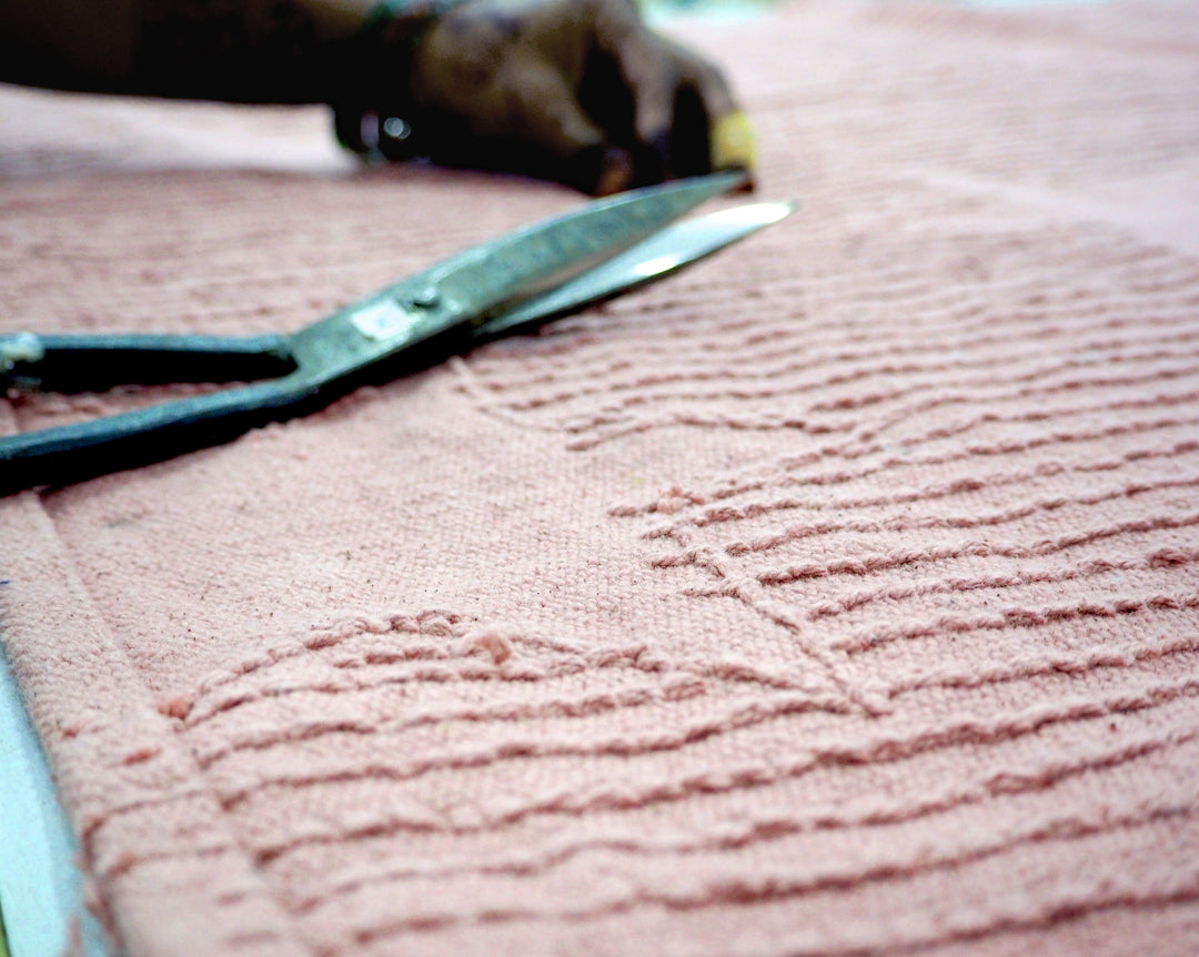 Hippy Stars Rug in Vintage Nude design by Lorena Canals