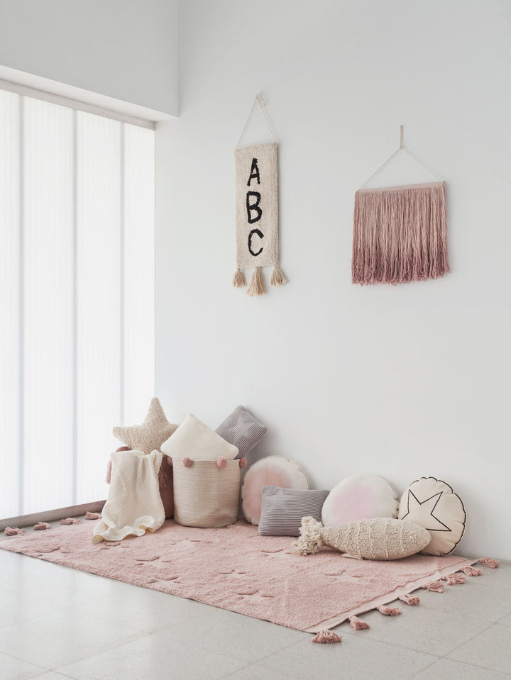 Hippy Stars Rug in Vintage Nude design by Lorena Canals
