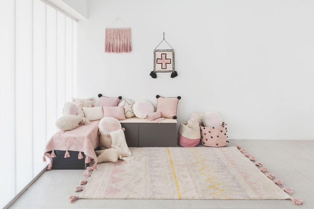 Hippy Stars Rug in Vintage Nude design by Lorena Canals