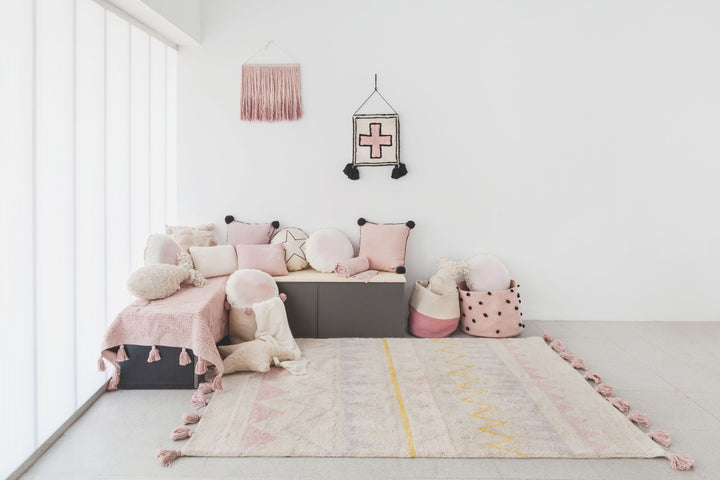 Hippy Stars Rug in Vintage Nude design by Lorena Canals