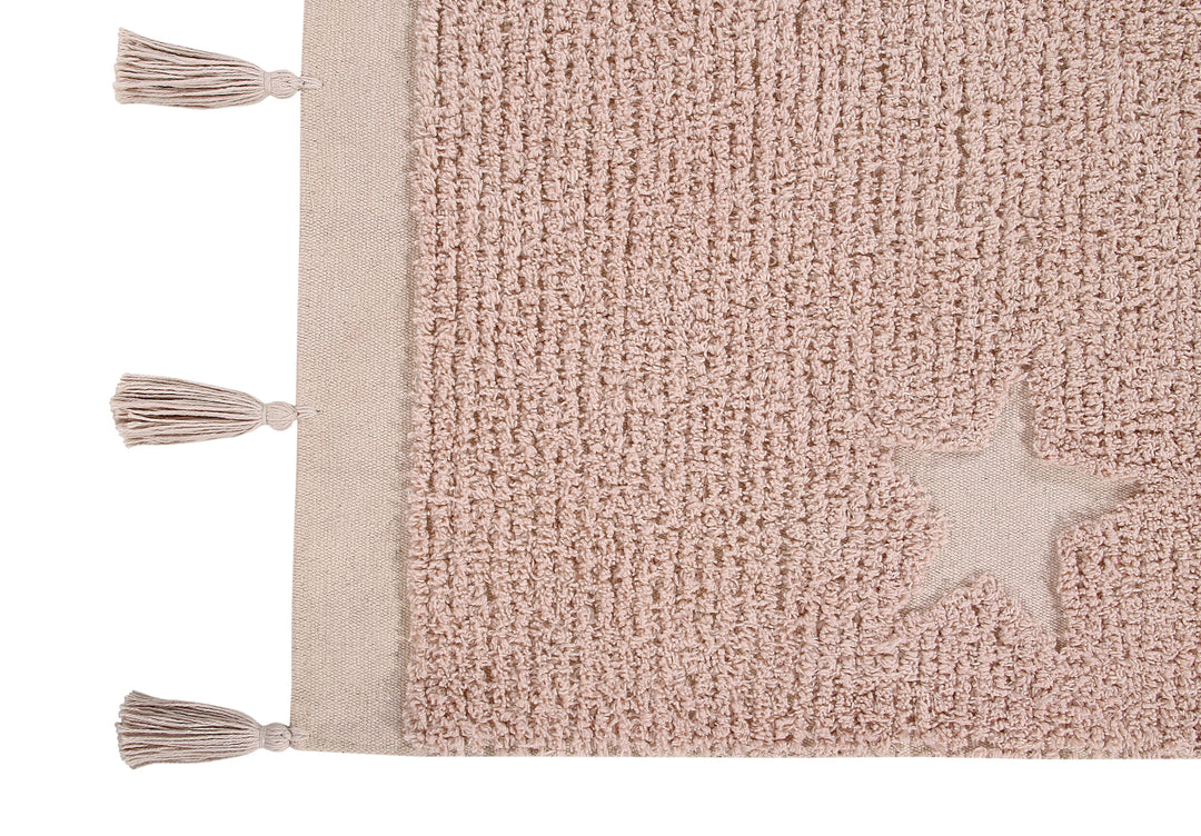 Hippy Stars Rug in Vintage Nude design by Lorena Canals