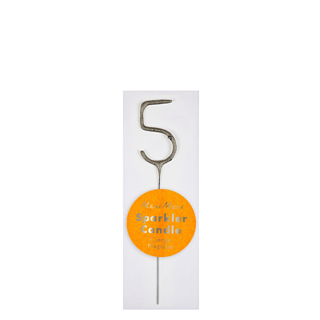 Mini Silver Sparkler Numbers