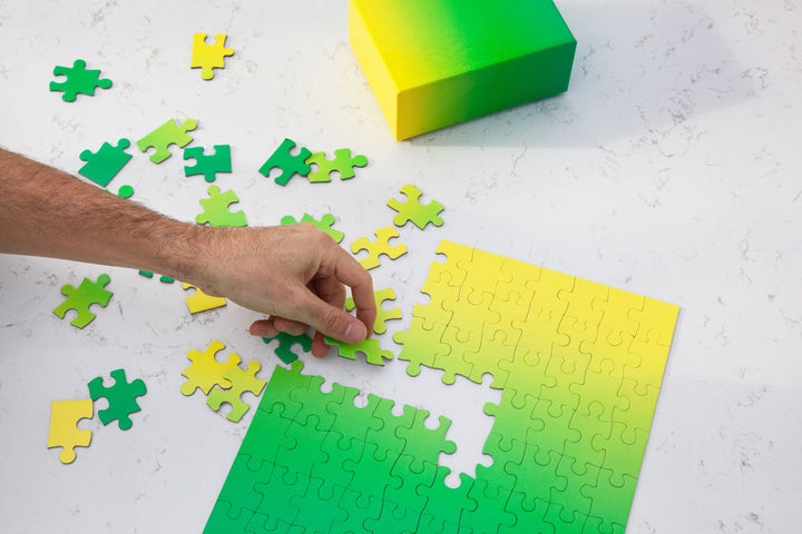 Gradient Puzzle Small in Green & Yellow design by Areaware