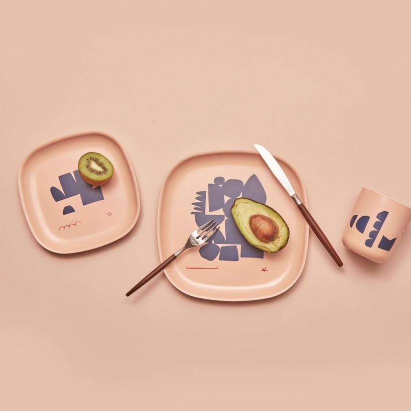 Gusto Bamboo Illustrated Side Plate Set design by EKOBO