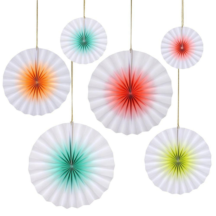Neon Ombre Pinwheel Decorations