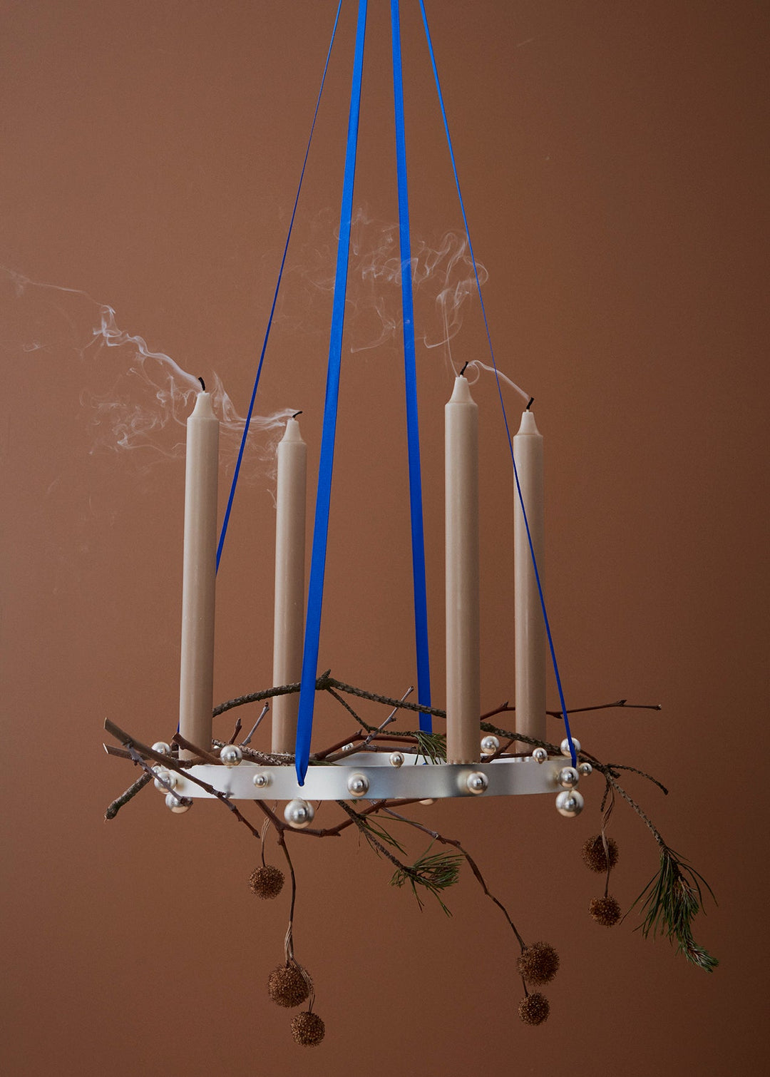 Pearl Advent Candleholder in Silver