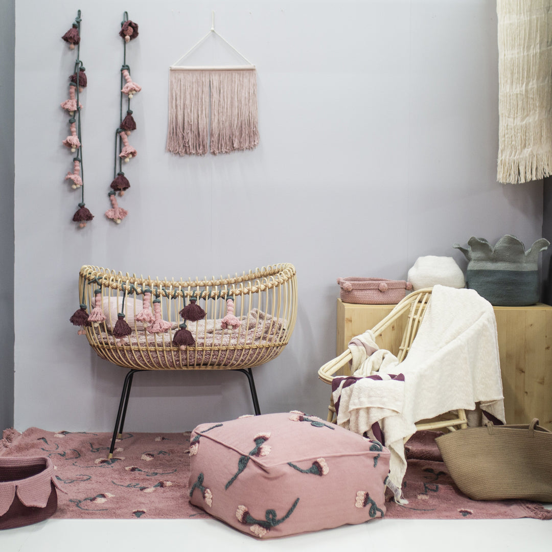 English Garden Pouffe in Ash Rose