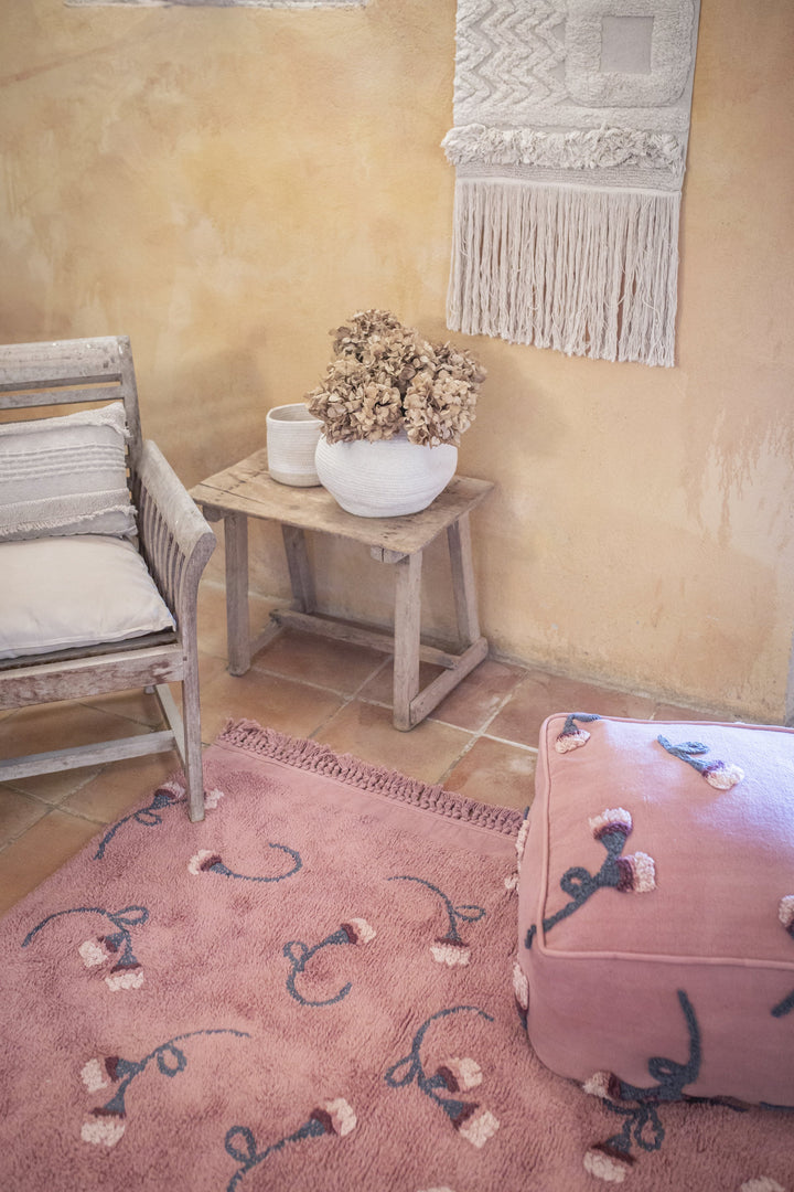 English Garden Pouffe in Ash Rose
