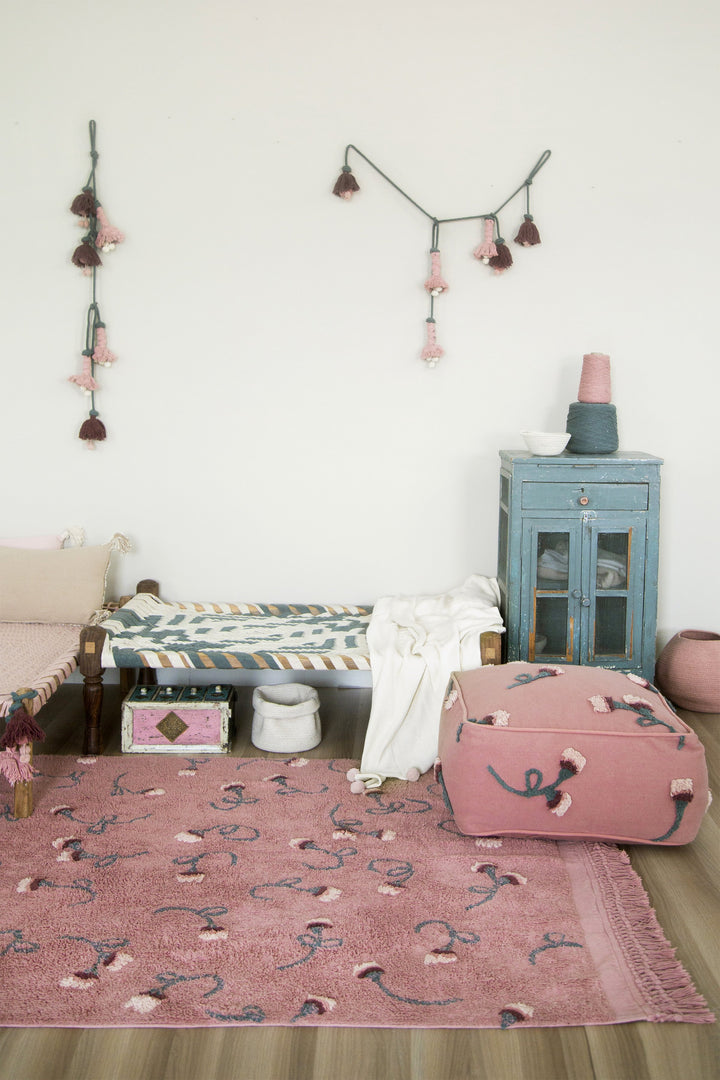 English Garden Pouffe in Ash Rose