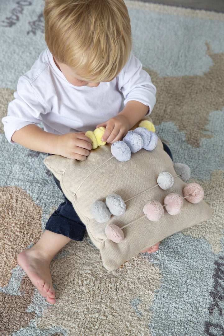 Knitted Counting Frame Cushion