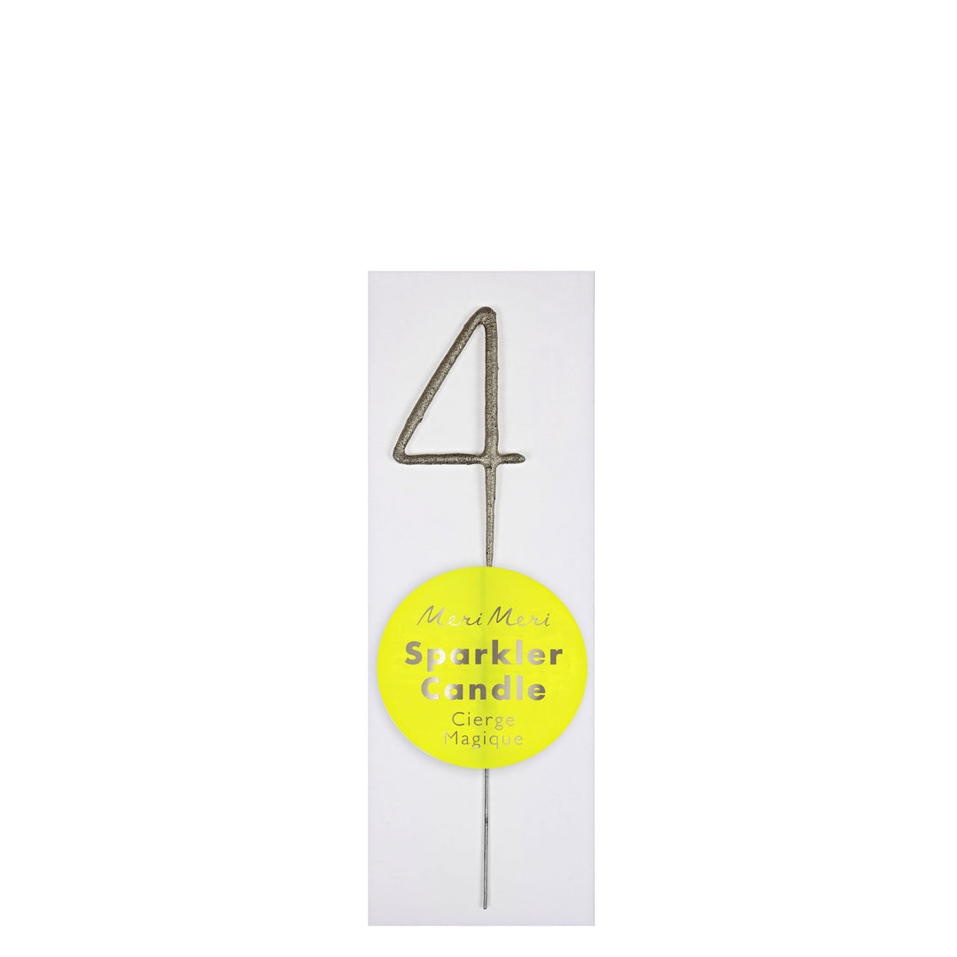 Mini Silver Sparkler Numbers