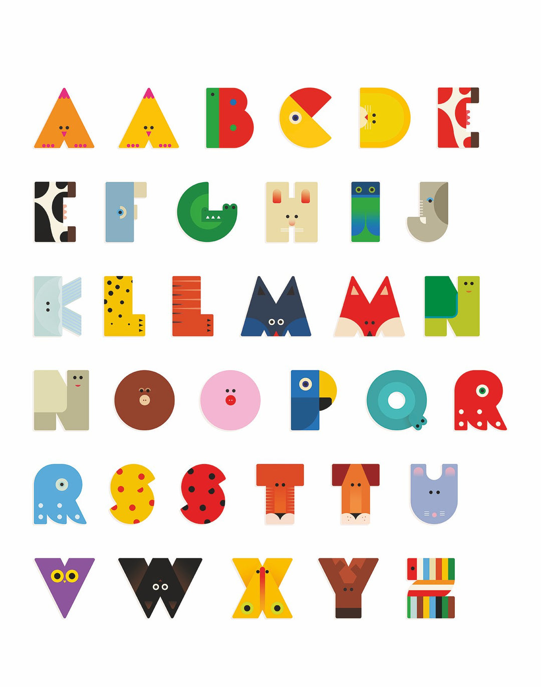 Wood Graphic Animal Letters L