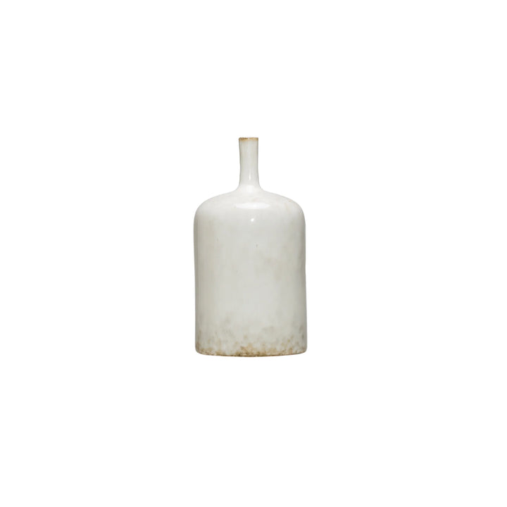 White Reactive Glaze Stoneware Vase