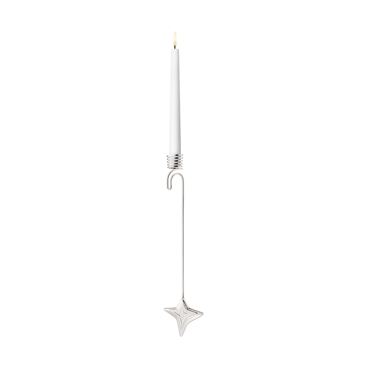 Candle Holder, Four Point Star - Palladium